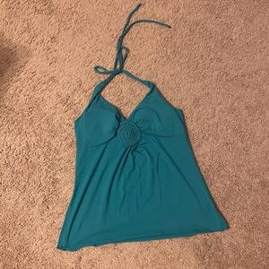 Turquoise Teal Halter Top Size Large